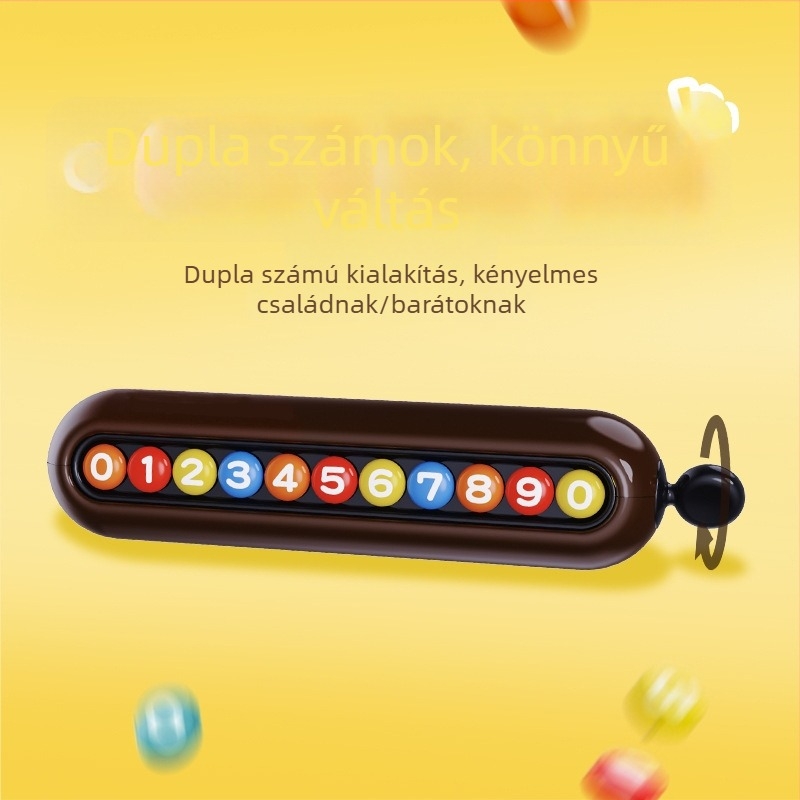 Rejtett típusú parkolási számplakett dupla számjeggyel, hxk márka, műanyag, modell T03-MD, nyomtatott logó