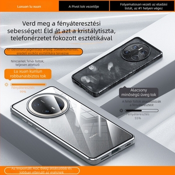 Huawei Mate 70 Pro+ mágneses kettős üvegű tok, ultra vékony, ütésálló