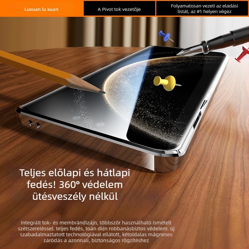 Huawei Mate 70 Pro+ mágneses kettős üvegű tok, ultra vékony, ütésálló