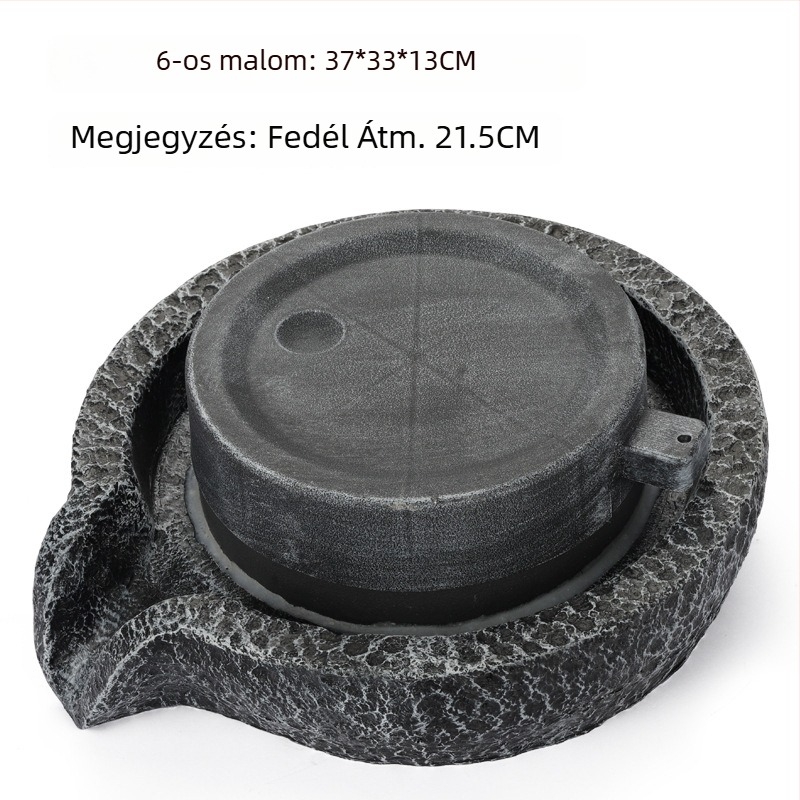 Szökőkút dísz műgyantából, rockery dizájn kőműves koronggal, Dasheng Process, kínai stílus