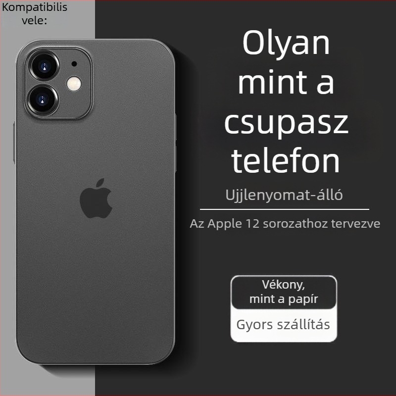Ultra vékony matt TPU tok iPhone 12 Pro Max és iPhone 14 Pro Max készülékekhez, teljes kameravédelmet nyújtva, ütésálló