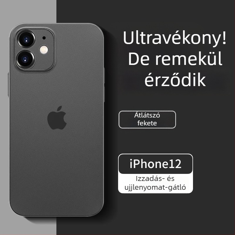 Ultra vékony matt TPU tok iPhone 12 Pro Max és iPhone 14 Pro Max készülékekhez, teljes kameravédelmet nyújtva, ütésálló