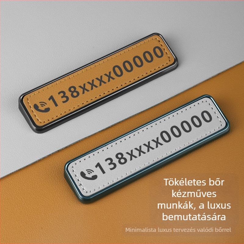 Jármű ideiglenes parkolási szám tábla, cinkötvözetes fémtábla, testreszabható