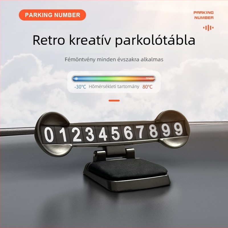 Rejtett parkolótábla, fém, modell 521, testreszabható feldolgozás, logó nyomtatva