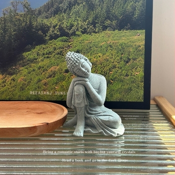 Kis meditáló Buddha dísz microtájhoz, műanyag és gyanta anyag, kínai stílus, kód Ltao690484384522