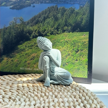Kis meditáló Buddha dísz microtájhoz, műanyag és gyanta anyag, kínai stílus, kód Ltao690484384522