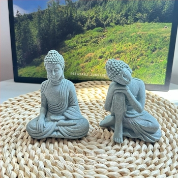 Kis meditáló Buddha dísz microtájhoz, műanyag és gyanta anyag, kínai stílus, kód Ltao690484384522