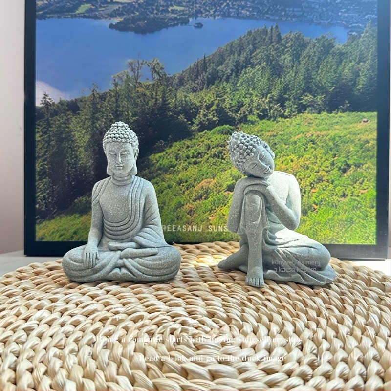 Kis meditáló Buddha dísz microtájhoz, műanyag és gyanta anyag, kínai stílus, kód Ltao690484384522