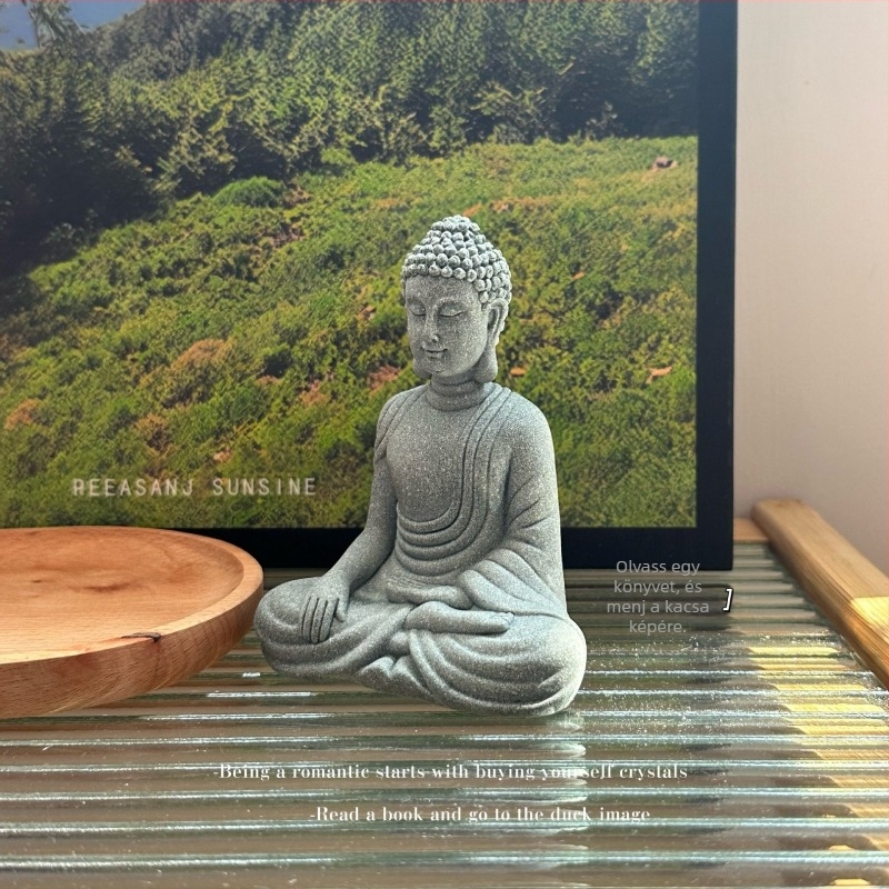 Kis meditáló Buddha dísz microtájhoz, műanyag és gyanta anyag, kínai stílus, kód Ltao690484384522