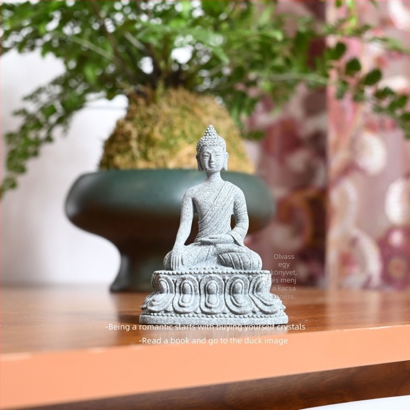 Kis meditáló Buddha dísz microtájhoz, műanyag és gyanta anyag, kínai stílus, kód Ltao690484384522