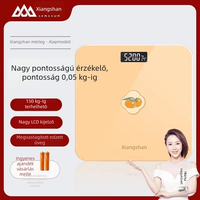 Xiangshan digitális mérleg otthoni használatra – testtömegmérleg intelligens egészségfunkciókkal, kompakt, akkumulátoros