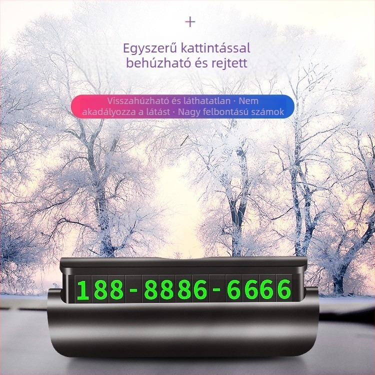 Rejtett világító ideiglenes parkolótábla telefonszám kijelzővel, modell S-1800, műanyag, logónyomtatás, testreszabható
