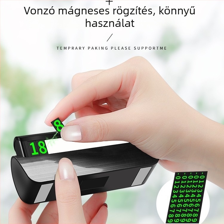 Rejtett világító ideiglenes parkolótábla telefonszám kijelzővel, modell S-1800, műanyag, logónyomtatás, testreszabható