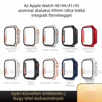 Apple Watch Ultra 49 mm védőhéj integrált képernyővédővel, kompatibilis a 40/41/44/45 mm
