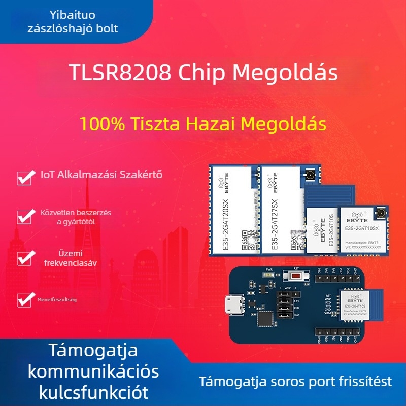 2.4G RF adó- és vevő modul TLSR8208 TLSR8208 chip, vezeték nélküli soros kommunikáció, adás és vétel, alacsony energiafogyasztás, Yibait márka