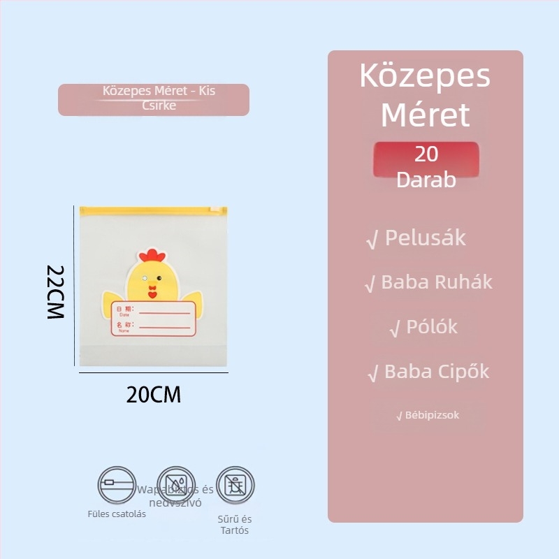 Ruha tároló táska, Chchelity, aranyos rajzfilmszerű stílus (PE anyag, többfunkciós, modell: élelmiszer-biztonsági minőség, márka: Chchelity)