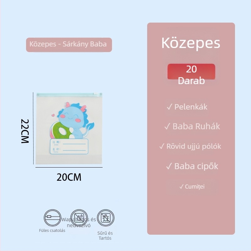 Ruha tároló táska, Chchelity, aranyos rajzfilmszerű stílus (PE anyag, többfunkciós, modell: élelmiszer-biztonsági minőség, márka: Chchelity)