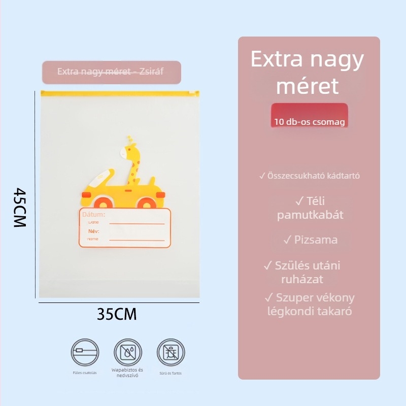 Ruha tároló táska, Chchelity, aranyos rajzfilmszerű stílus (PE anyag, többfunkciós, modell: élelmiszer-biztonsági minőség, márka: Chchelity)