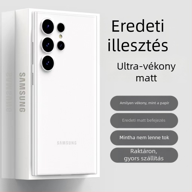 Samsung Galaxy S24 Ultra telefontok — ultra vékony, matt PP keményhéj, minimalist design, hőelvezetés, ujjlenyomat-mentes, testreszabható