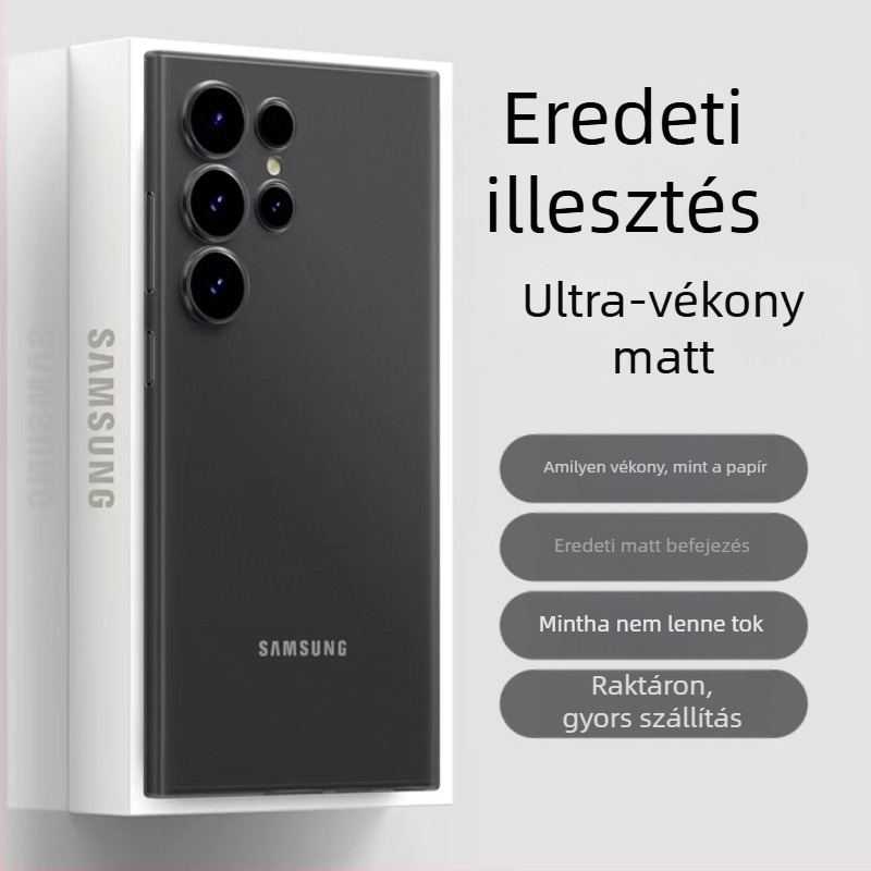 Samsung Galaxy S24 Ultra telefontok — ultra vékony, matt PP keményhéj, minimalist design, hőelvezetés, ujjlenyomat-mentes, testreszabható