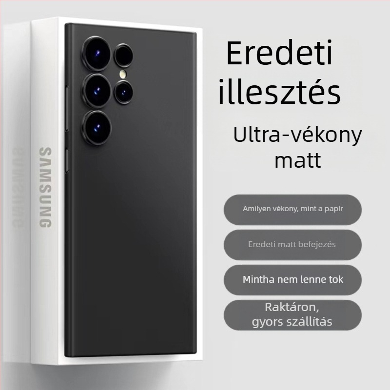 Samsung Galaxy S24 Ultra telefontok — ultra vékony, matt PP keményhéj, minimalist design, hőelvezetés, ujjlenyomat-mentes, testreszabható