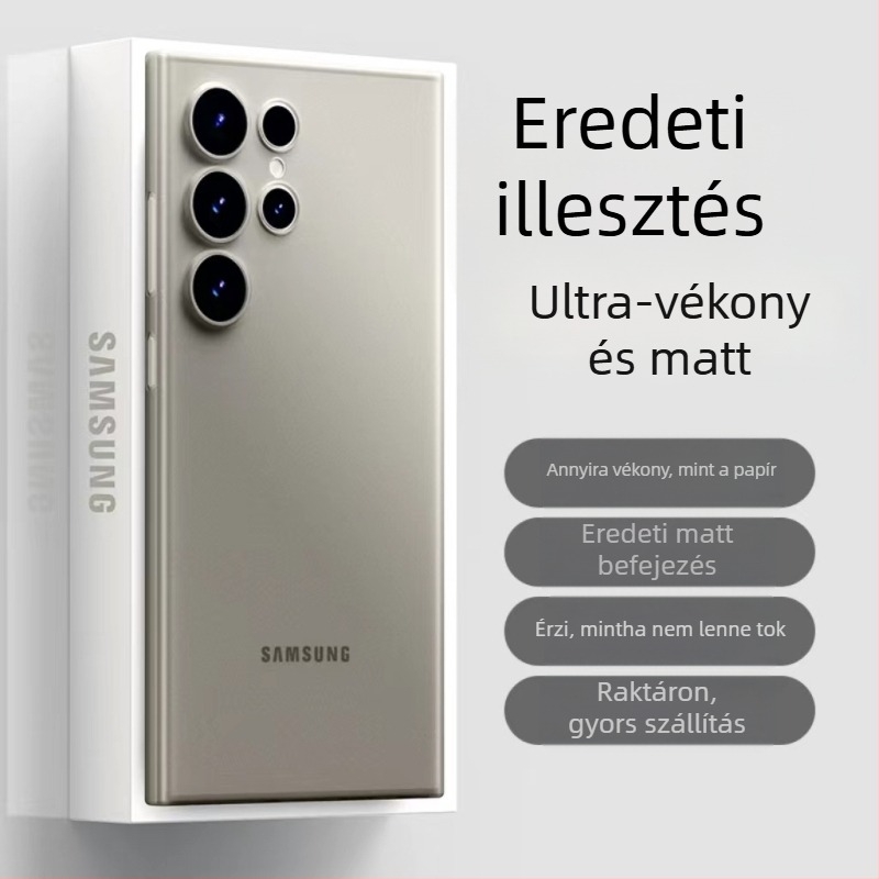 Samsung Galaxy S24 Ultra telefontok — ultra vékony, matt PP keményhéj, minimalist design, hőelvezetés, ujjlenyomat-mentes, testreszabható
