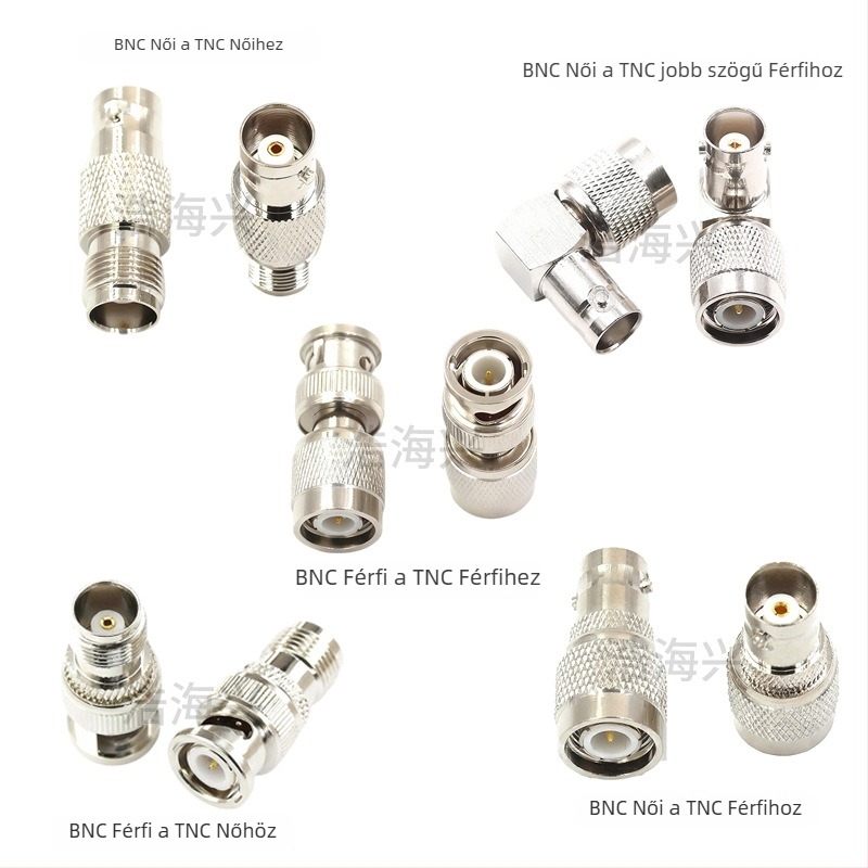 Koaxiális RF csatlakozó adapter: BNC–TNC, TNC-J–BNC-K, férfi a nőhöz