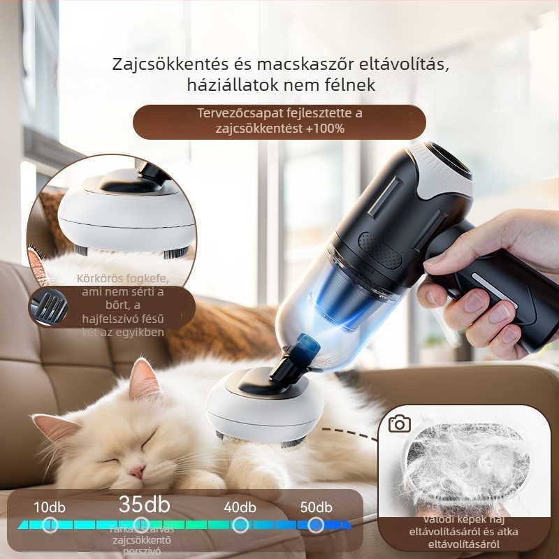 Kézi, vezeték nélküli autóporszívó, 70W, 7.4V, 5500Pa, tölthető