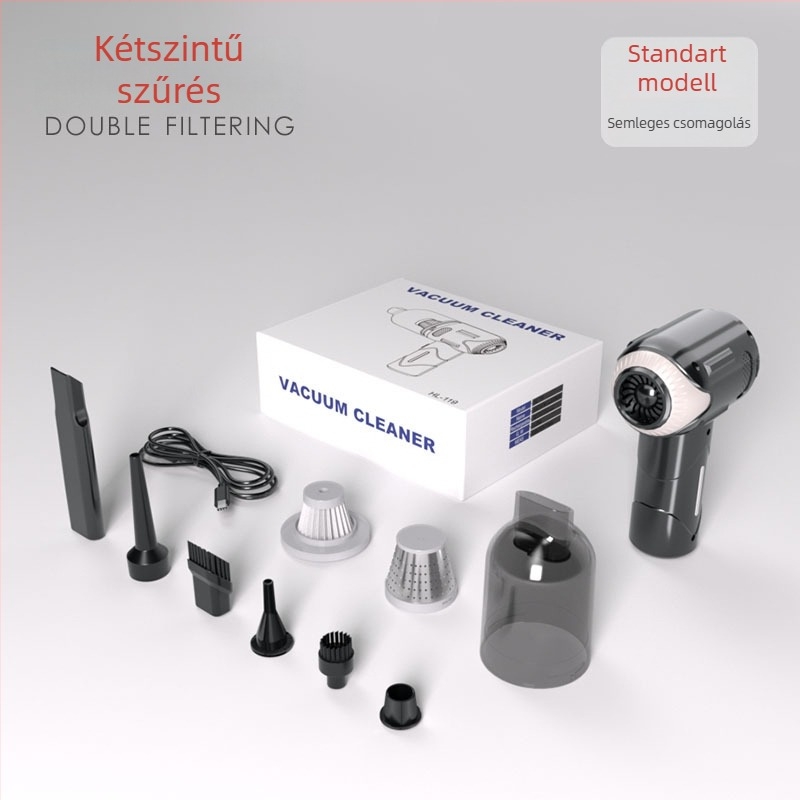 Kézi, vezeték nélküli autóporszívó, 70W, 7.4V, 5500Pa, tölthető