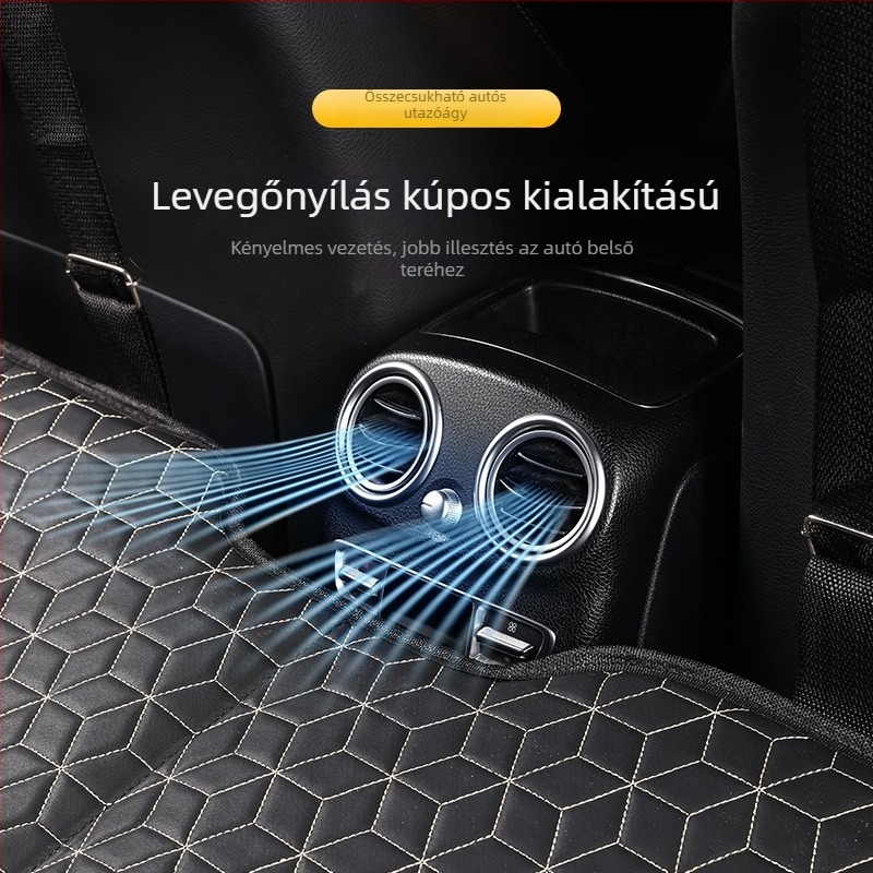 SUV-hoz autó utazóágy, nem fújható, összecsukható hátsó üléspárna, Nappa bőr felület, logó nyomtatás
