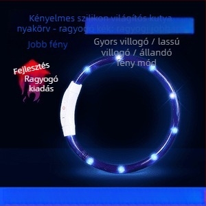 USB-töltésű LED kutya nyakörv, univerzális illeszkedés, minden évszakban, INS stílus (USB töltés; Univerzális illeszkedés; Minden évszakban)