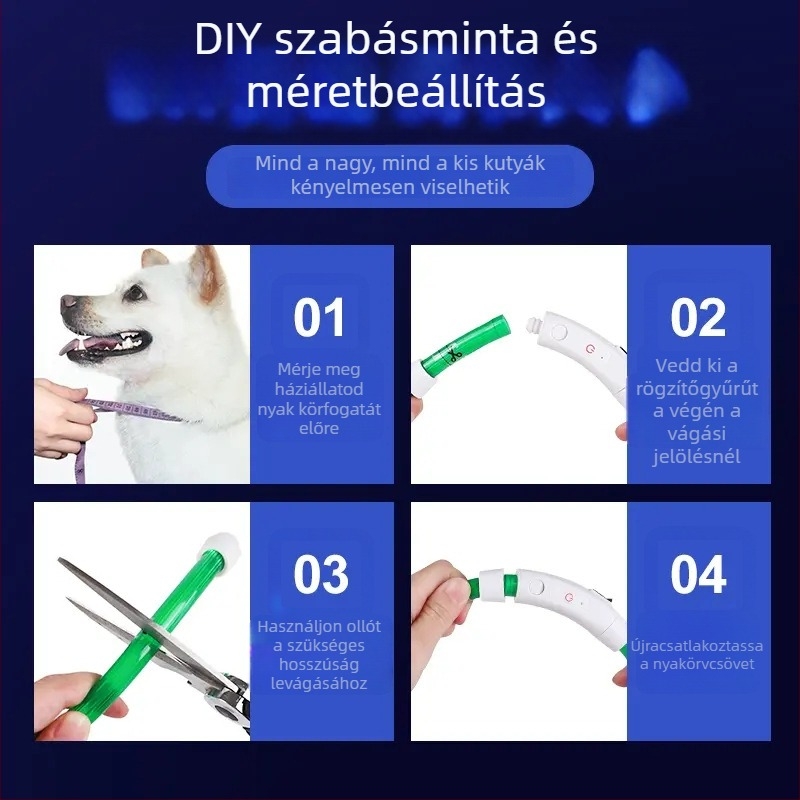USB-töltésű LED kutya nyakörv, univerzális illeszkedés, minden évszakban, INS stílus (USB töltés; Univerzális illeszkedés; Minden évszakban)