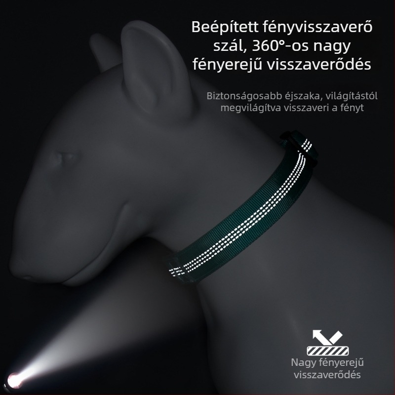 Új nylon kutya nyakörv, nagy, közepes és kicsi méretekben, fényvisszaverő, kültéri használatra