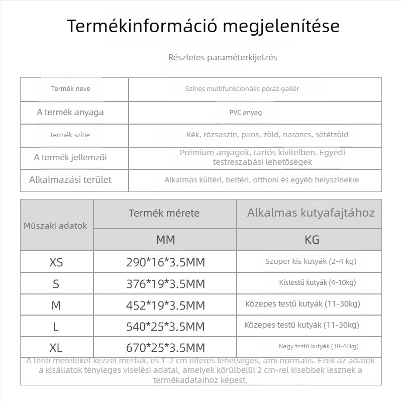 Puha PVC háziállat nyakörv és póráz készlet, vízálló és szennyeződésálló, kültéri kutyapóráz, állítható nyakörv, testre szabható
