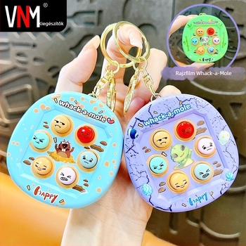 VNM akril kulcstartó, aranyos stílus, mini Whack‑a‑Mole játék, egyedi csomagolásban
