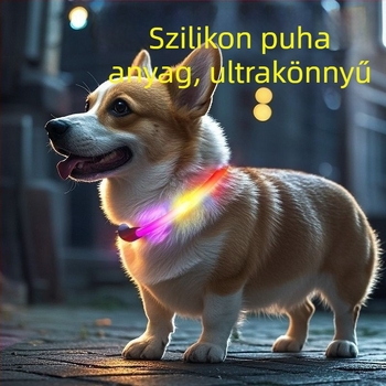Fénylő kutyanyakörv éjszakai sétákhoz – alkalmas kis- és nagytestű kutyáknak
