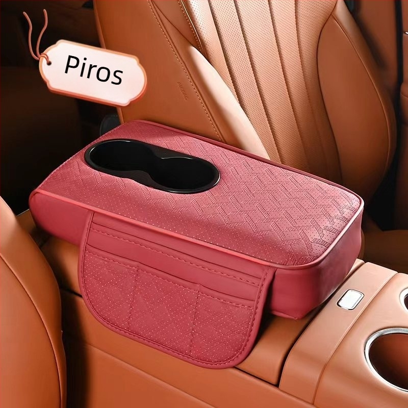 Bőr autóközponti kartámasz párna pohártartóval és tárolóval — Eredet Zhejiang; Márka: Qiteng car products; Kompatibilitás: Univerzális; Testreszabás: Lehetőség