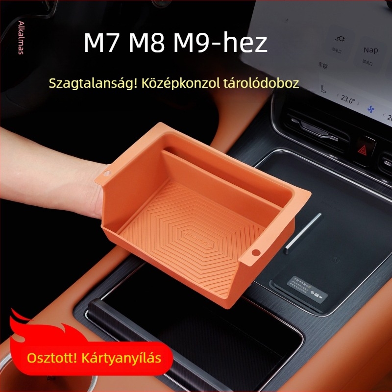 Szilikon matrac az AITO M7/M8 középső konzol kis tárolórekeszéhez — porvédő belső módosítási és dekorációs kiegészítő