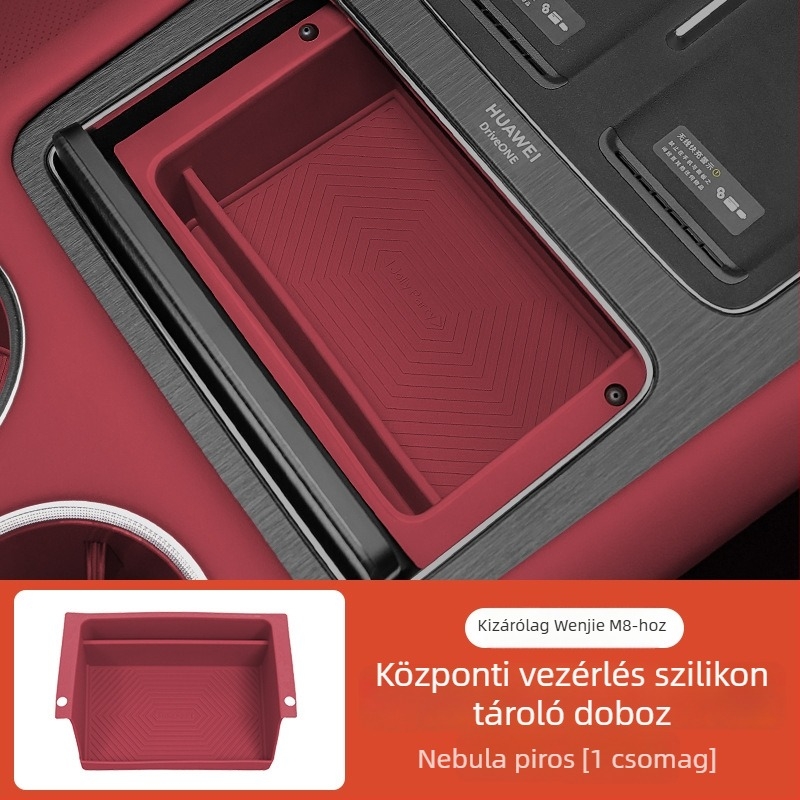 Szilikon matrac az AITO M7/M8 középső konzol kis tárolórekeszéhez — porvédő belső módosítási és dekorációs kiegészítő