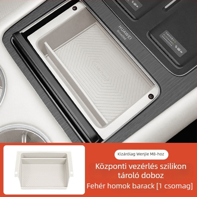 Szilikon matrac az AITO M7/M8 középső konzol kis tárolórekeszéhez — porvédő belső módosítási és dekorációs kiegészítő