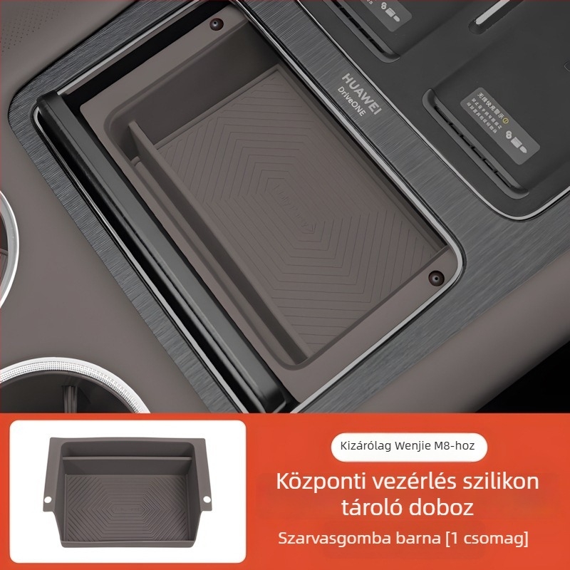 Szilikon matrac az AITO M7/M8 középső konzol kis tárolórekeszéhez — porvédő belső módosítási és dekorációs kiegészítő