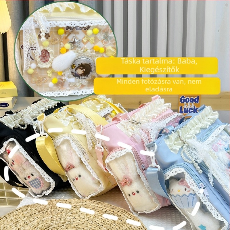 Crossbody táska nagy kapacitású - nylon, vízálló, bélés poliészter-pamut, nőknek, iskolai használatra