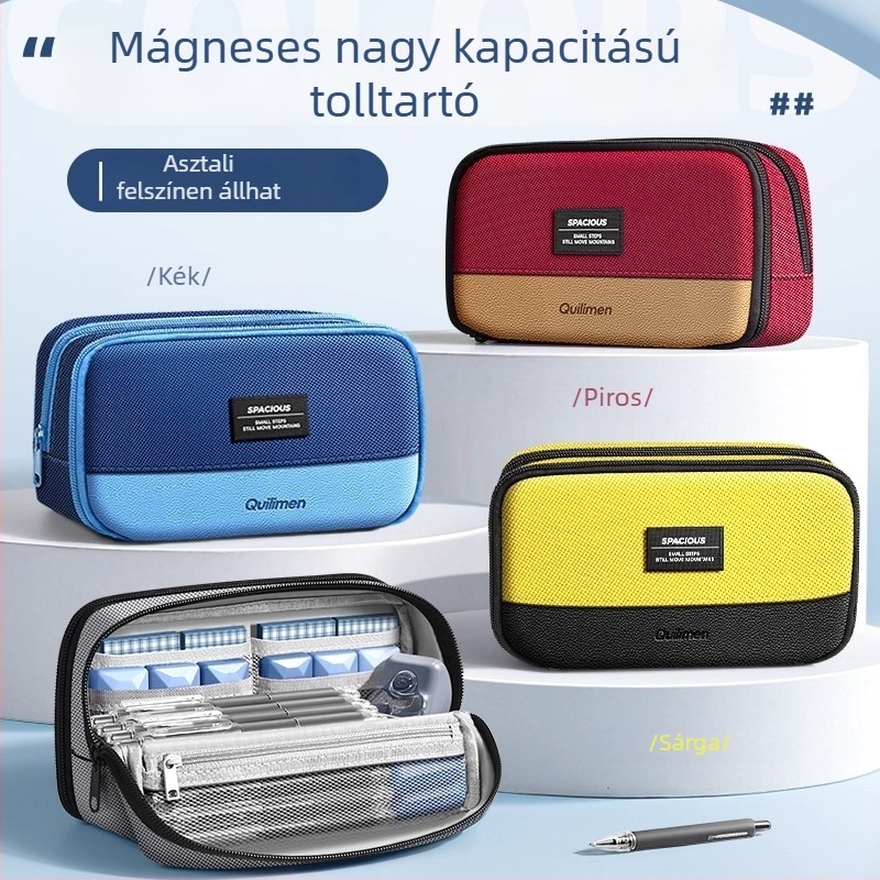 Kailiwen mágneses tolltartó, nagy kapacitású, függőleges kivitel, textil anyagú