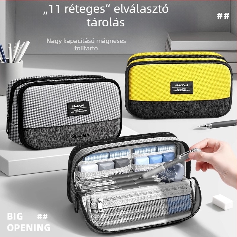 Kailiwen mágneses tolltartó, nagy kapacitású, függőleges kivitel, textil anyagú