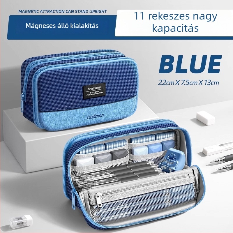 Kailiwen mágneses tolltartó, nagy kapacitású, függőleges kivitel, textil anyagú