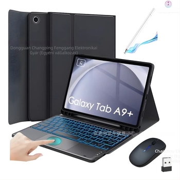 Samsung Galaxy Tab A9 Plus védőtok érintőpados, háttérvilágítású Bluetooth billentyűzettel (SM-X210/SM-X215)