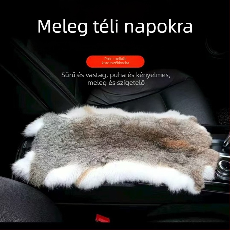 autó kartámasz alátét nyúl szőrrel, univerzális illeszkedés, testreszabható