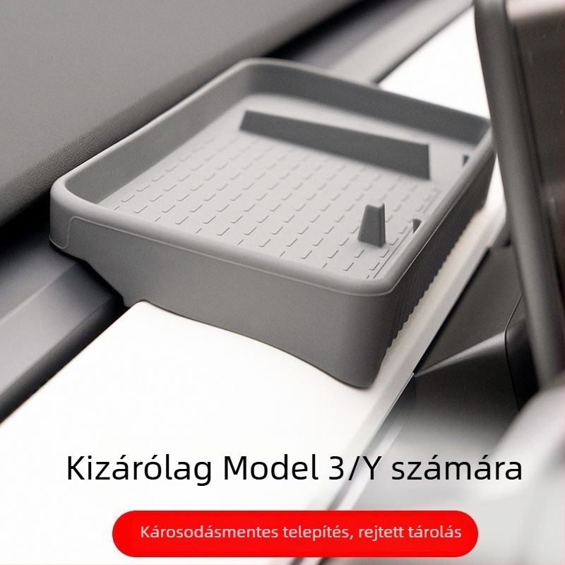 Tesla Model Y3 Középkonzol Hátsó Tároló Doboz szalvétatartóval és ETC Tálcával (Műanyag) – Kompatibilis a Tesla-val; Eredet: Guangzhou; Termékkód: 007