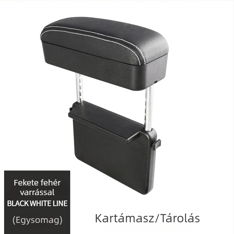 Autóülés kartámasz doboz a középső konzolhoz és a ülés közti réshez — univerzális, bőr, testreszabható logóval