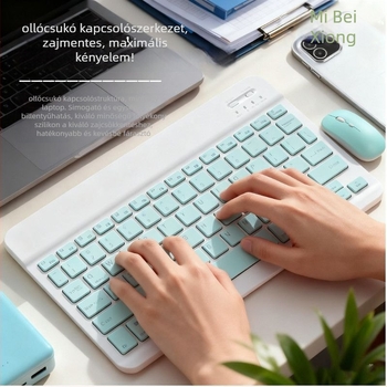 Bluetooth okos billentyűzet Apple készülékekhez — ultra vékony, vezeték nélküli billentyűzet tabletekhez és telefonokhoz; kompatibil Huawei és Xiaomi táblagépekkel
